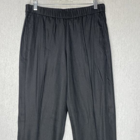 J. Jill Linen Stretch Pull-On Pants Size Small Black Old Money Office Business - Picture 2 of 12